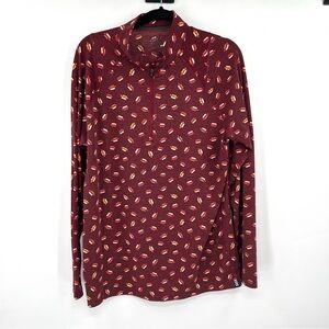 SAXX Viewfinder Half Zip Pullover L Red Hot Dog Print Glizzy Golf Merino Blend